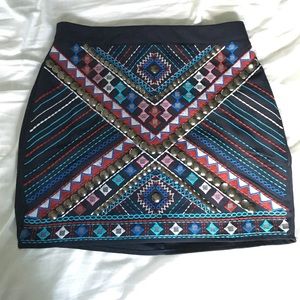 Jealous Tomato Navy Tribal Mini Skirt