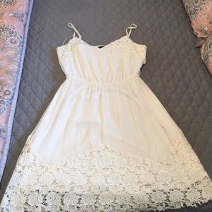 White lace detailed dress.