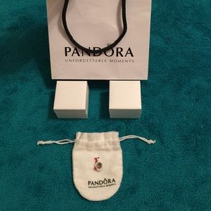 Pandora charm bag, 2 charm boxes and misc. charm