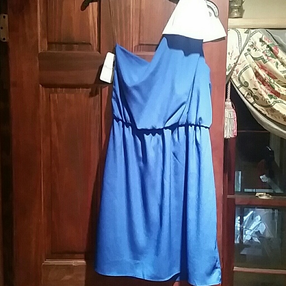 BRAND NEW WITH TAGS ROYAL BLUE ONE SHOULDER DRESS