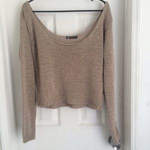 Cute brandy off the shoulder sweater