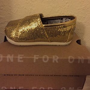 Toms Baby gold sandals