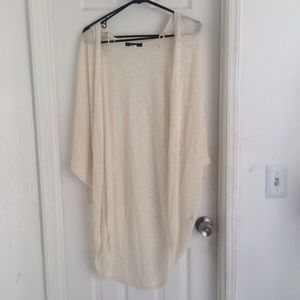 White  & gray duster sweater