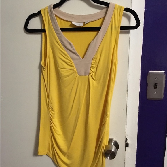 Yellow and tan blouse