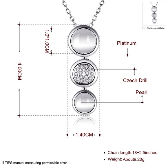 Sale!! Elegant platinum and pearl necklace - Picture 4 of 4