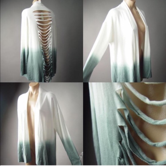 HP Best in Outerwear🎉Ombre Shredded Cardigan #032 - Picture 2 of 4
