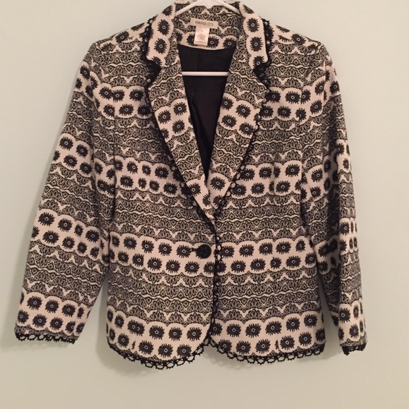 Black & white patterned blazer-Reduced!