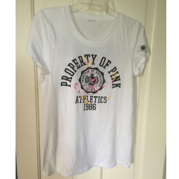 PINK Victoria's Secret Tops - PINK By Victoria's Secret Graphic Tee Shirt SIZE-L