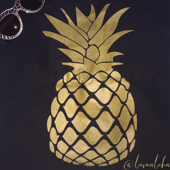 🍍Golden Pineapple🍍Black Tote Bag - Picture 2 of 3