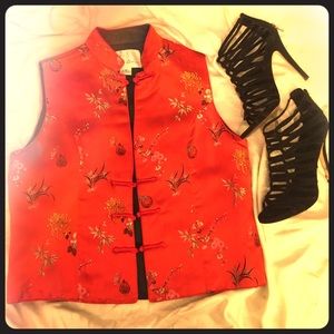 100% silk Chinese sleeveless Jacket