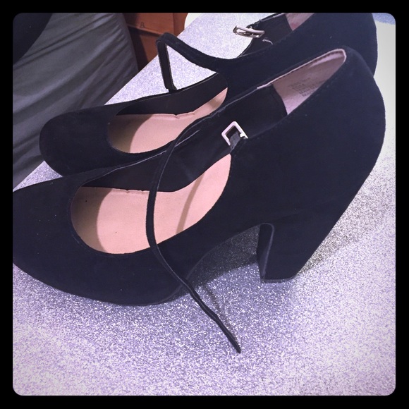 MIX No9 Shoes - MIX No9 black faux suede Mary Jane pumps