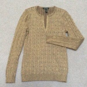 WE ARE MOVING Sparkly Gold Ralph Lauren Sweater