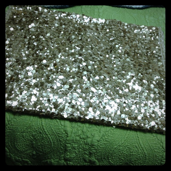 Gold sequin scarf