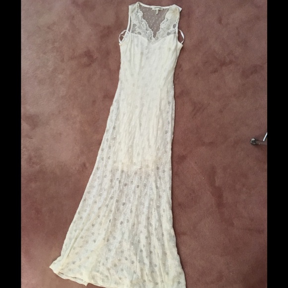 Long lace white dress