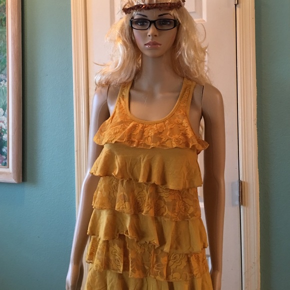 Gold Ruffled Tank