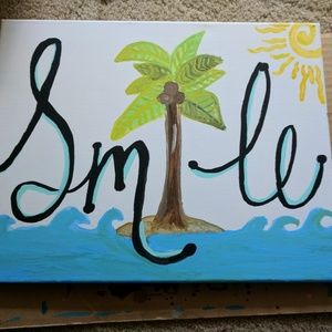 "Smile" Palm Tree Canvas