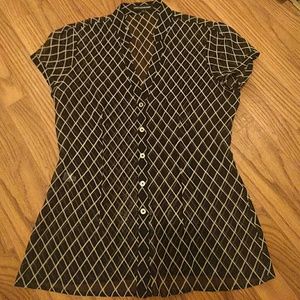 Black and White Work Blouse