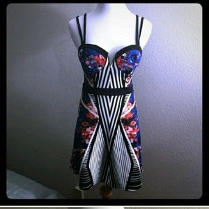 Material girl fit and flared dress