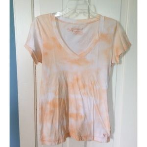 PEACH TIE DYE/WATERCOLOR TOP BY AEO SIZE- L