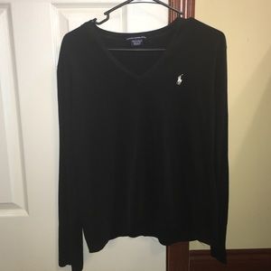 Black long sleeve polo shirt XL