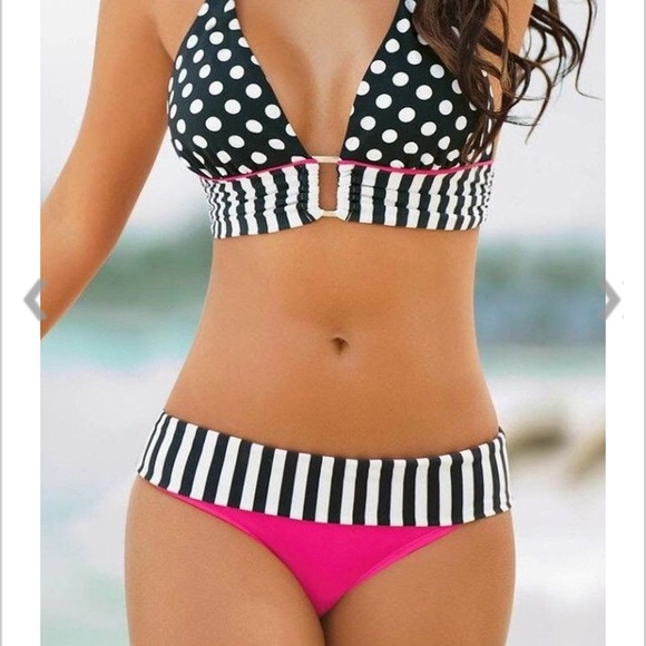 Polkadot and striped bikini