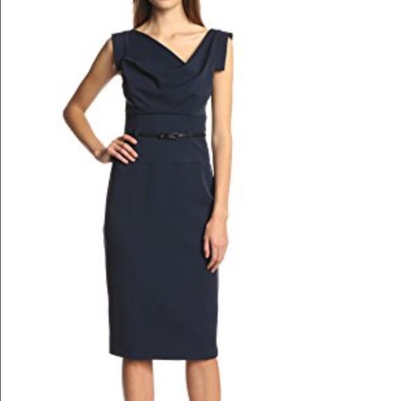 Black Halo Jackie O dress in navy