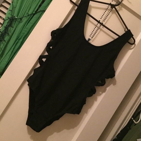 Side cut out one piece leotard
