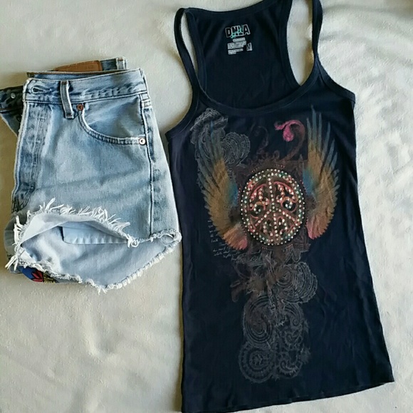DNLA Sport  Tops - Peace Graphic Racerback Tank DNLA Sport M