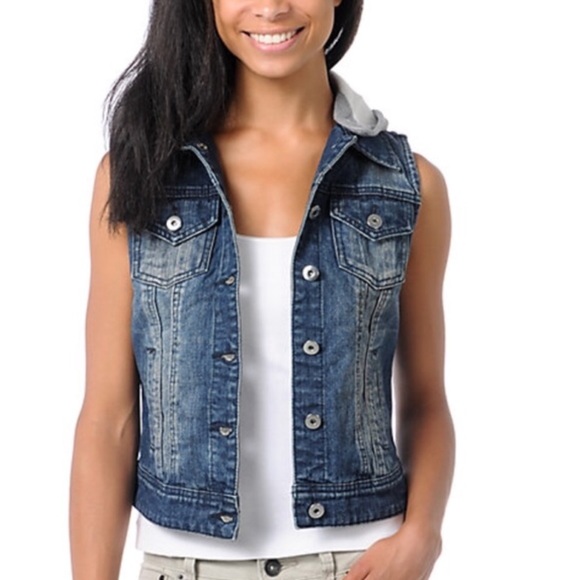 Vintage looking vest with hoodie