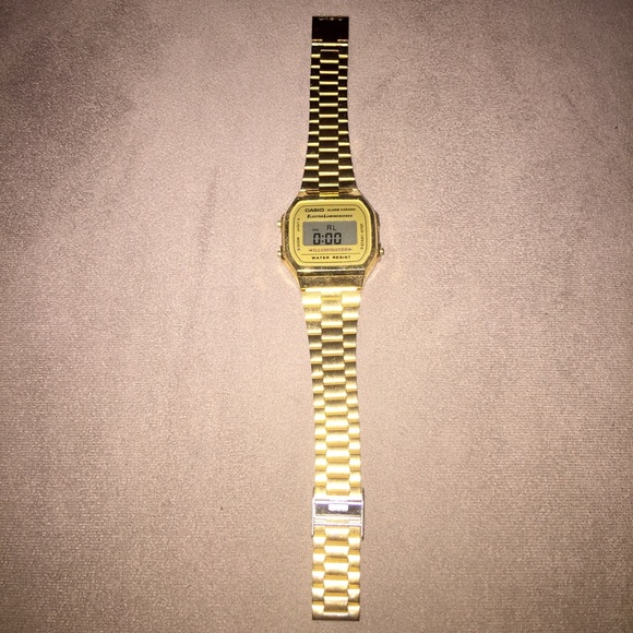 gold AA casio watch