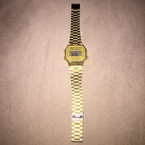 gold AA casio watch