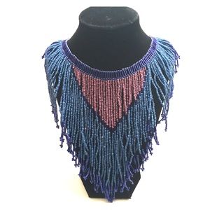 Aztec Beaded Bib Necklace