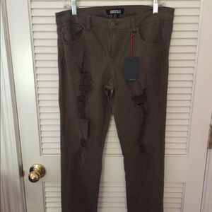 Distressed Olive Forever 21 jeans