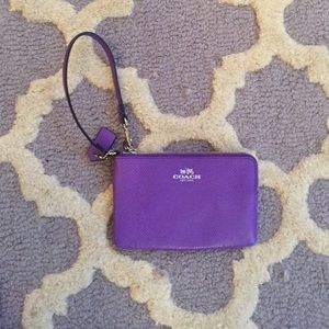 Leather Coach Wristlet