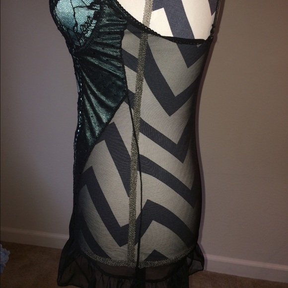 NWOT teal lace & mesh lingerie - Picture 2 of 3