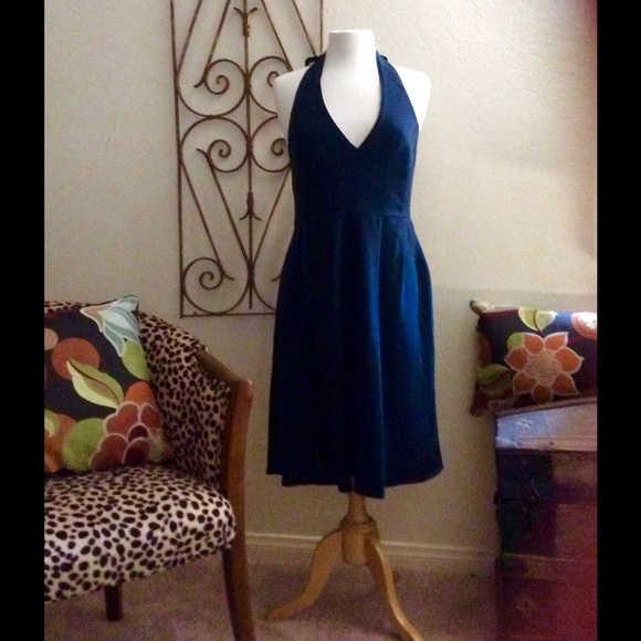 Navy Blue J.Crew Halter Dress