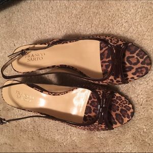 Franco Sarto leopard print sling back heels