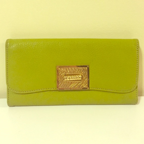 Lime green and zebra print wallet