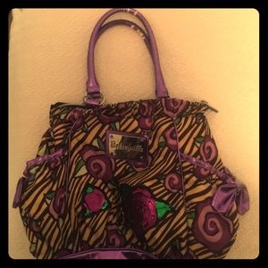 Betsyville Purple Rose Zebra print purse