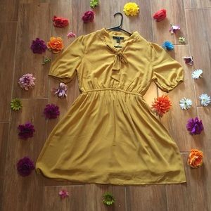 Cute mustard yellow elastic dress from forever 21