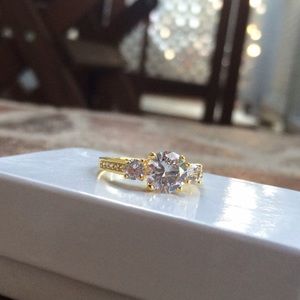 Gold plated 3 channel ring