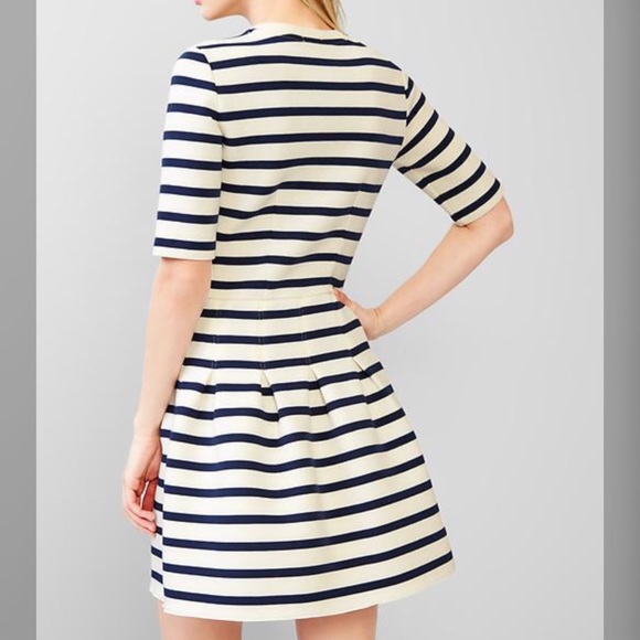 GAP Dresses - Navy & White Stripe Scuba Fit & Flare Dress NWT GAP Dresses - Navy & White Stripe Scuba Fit & Flare Dress NWT