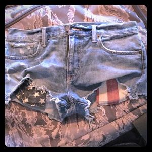 Ralph Lauren red white blue cut offs