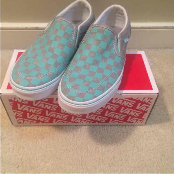 Blue checkered vans