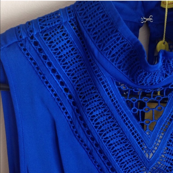 Catherine Malandrino Tops - Catherine Maladrino Cobalt High Neck Blouse Catherine Malandrino Tops - Catherine Maladrino Cobalt High Neck Blouse