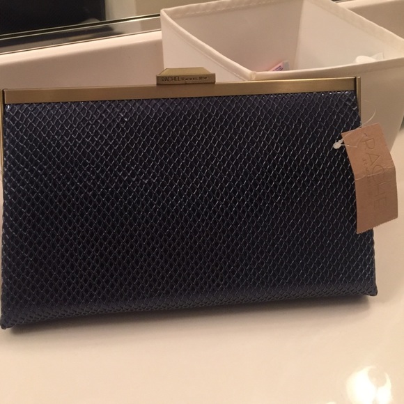 NWT navy blue Rachel Roy clutch