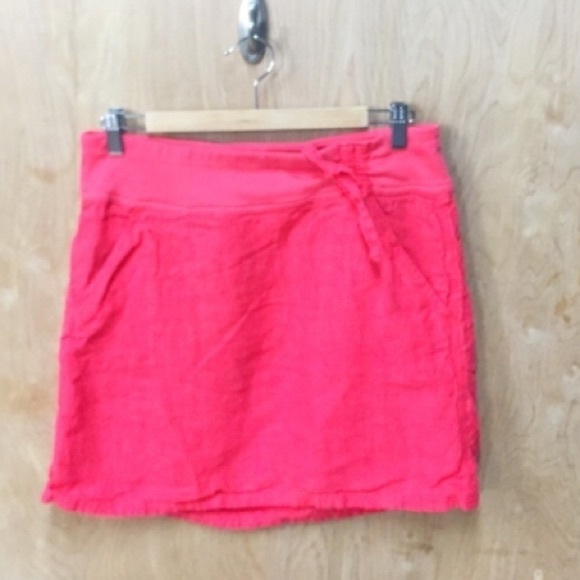 Athleta Dresses & Skirts - Bright Salmon Pink Linen Athleta Skirt - Medium