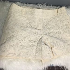 Ivory lace shorts