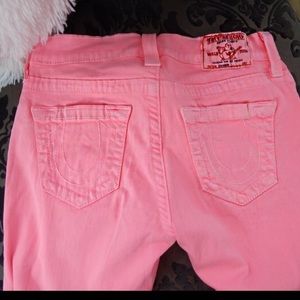 True Religion Neon Pink Skinny Jeans