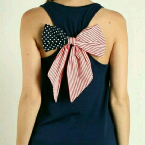🎆4TH of July🎆 Bow Racerback Tank Top